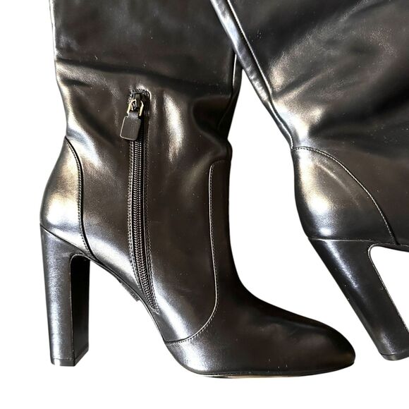 STUART WEITZMAN Vida 100 Knee High Leather Boots Black NWOB Sz9.5 - Picture 3 of 7